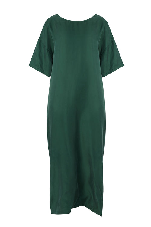 rotation dress / dark emerald green