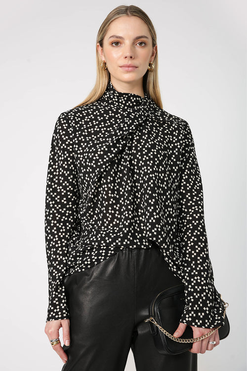 filament top / black|natural print