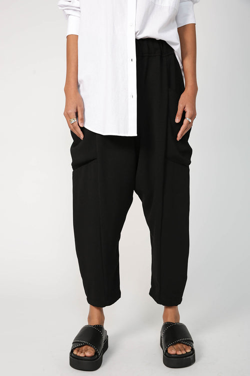 grid pant / black