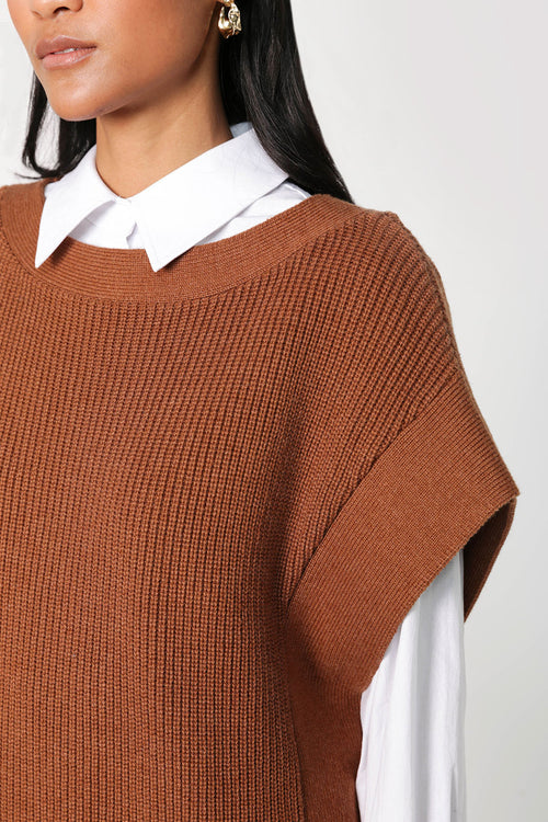 conclude vest / tan brown