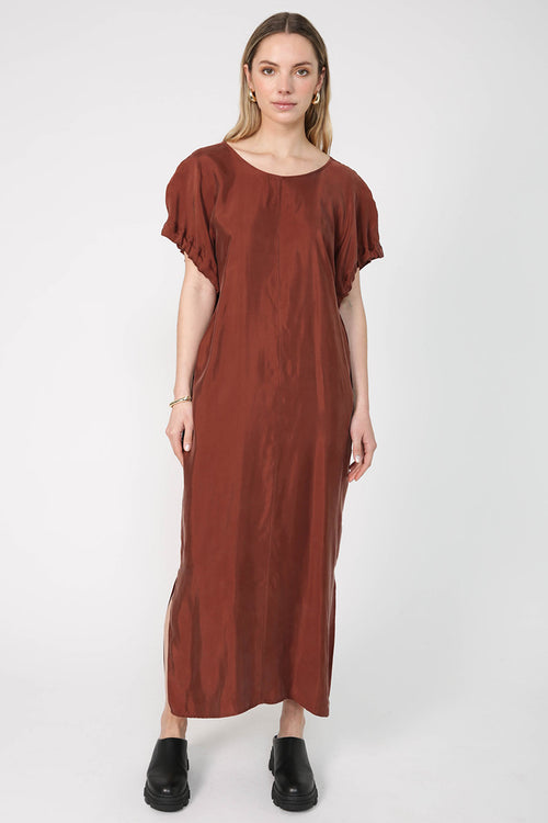 resume dress / bronzed brown