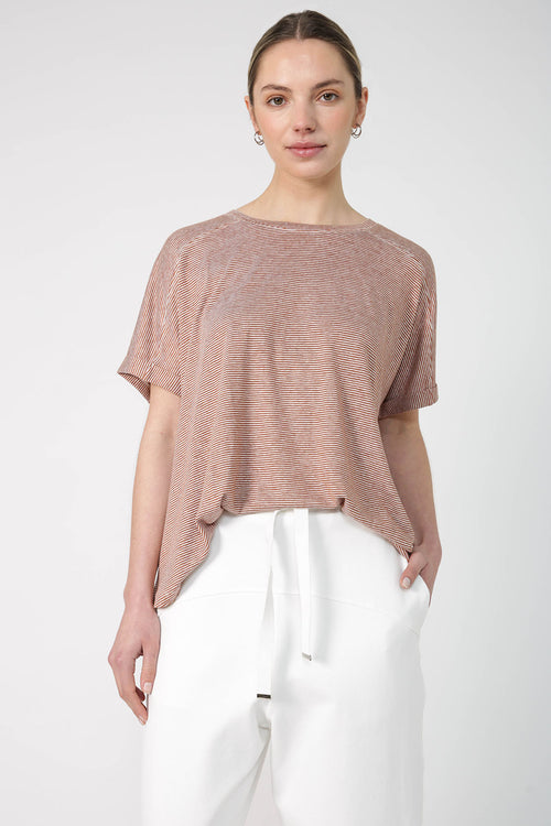 swift tee / rust|white stripe