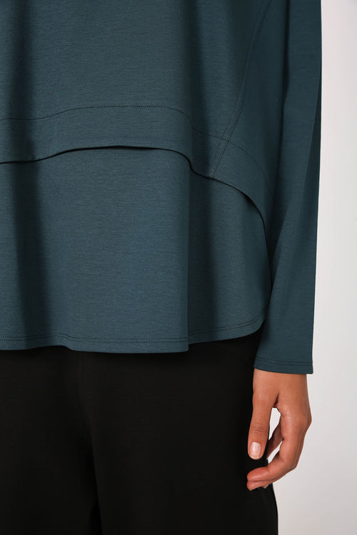 overturn top / dark teal