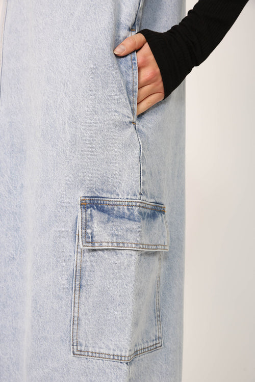clique pinni dress / washed indigo blue