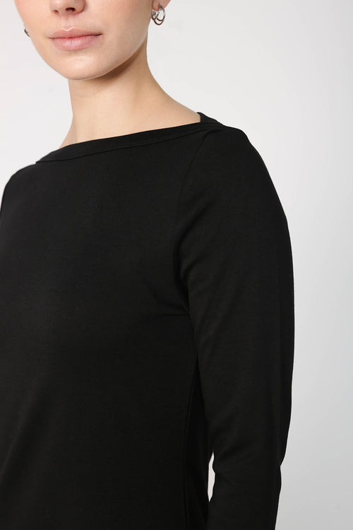 kicked midi dress / black