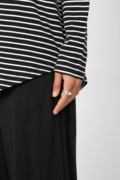 trickster top / black|white stripe