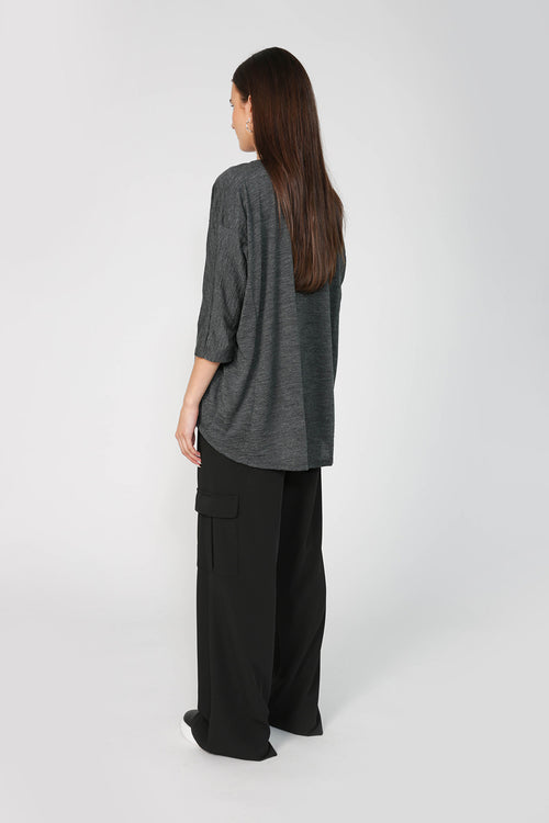 received top / charcoal grey