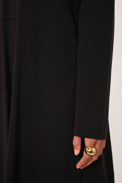 spin longsleeve dress / black