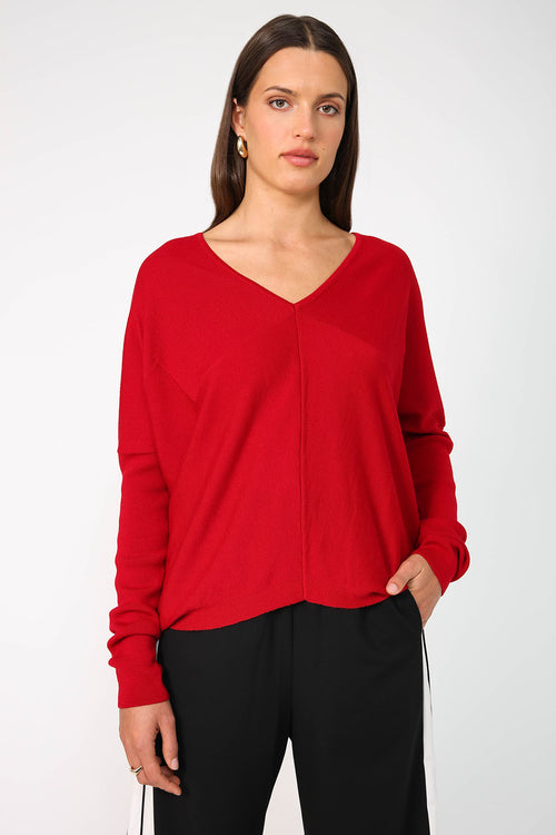 step sweater / rich red