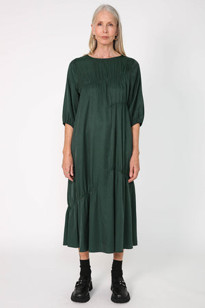 notioned dress / deep green