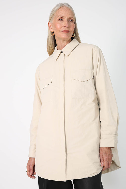 puffed shirt shacket / ecru|ecru