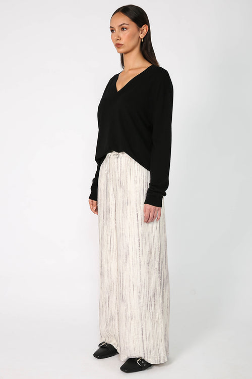 ranging contrast pant / ivory marle