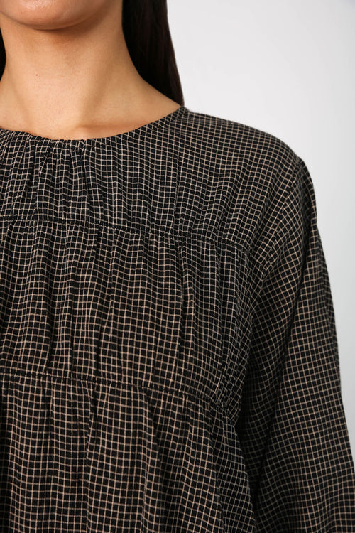 section dress / black|natural check