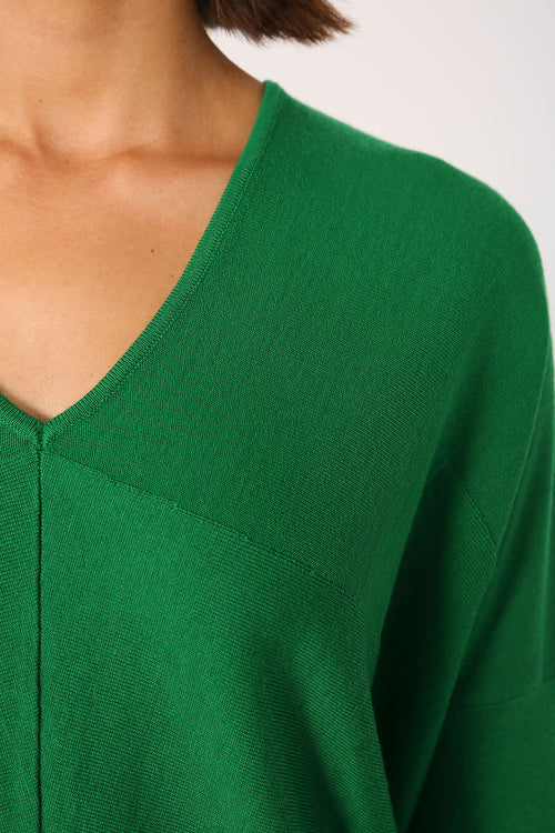 step sweater / bright green