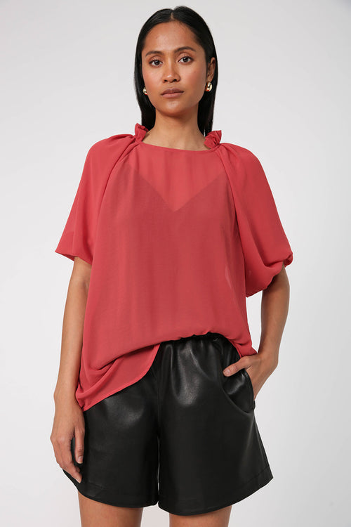 esteem tee / guava red