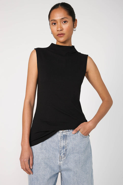 modest rib funnel tank / black