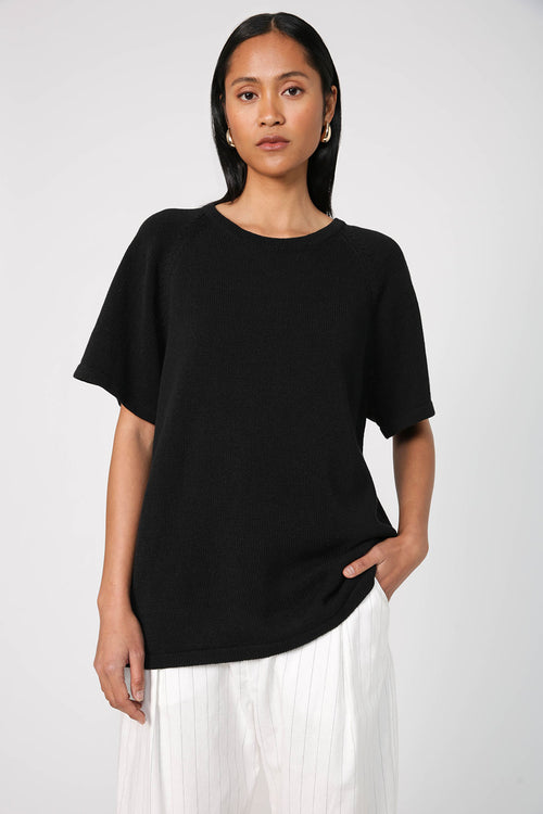 jet tee sweater / black