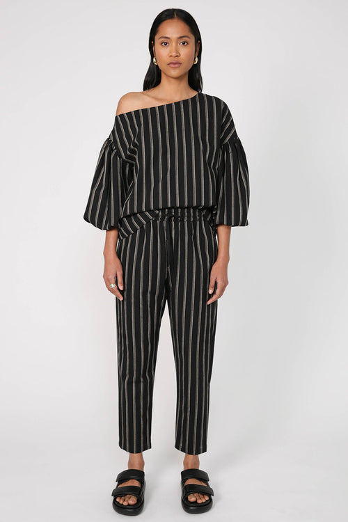 dessa pant / black|natural stripe