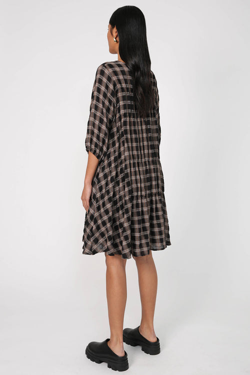 vicinity dress / black|brown check