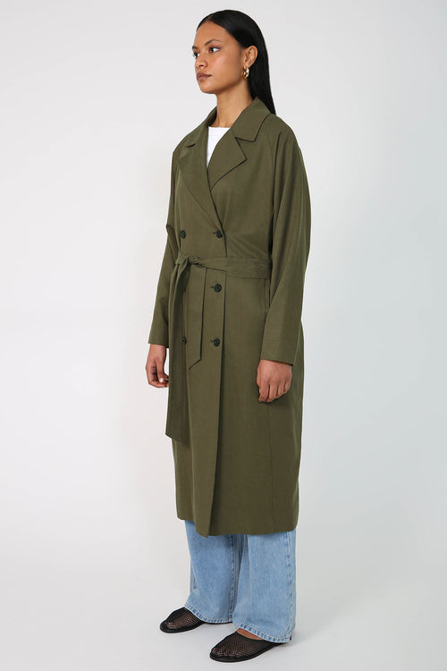 onward trench coat / khaki green