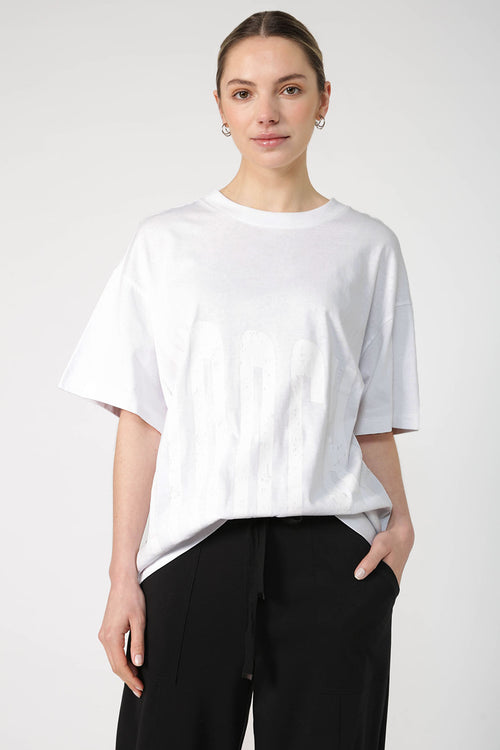front runner print tee / white|white