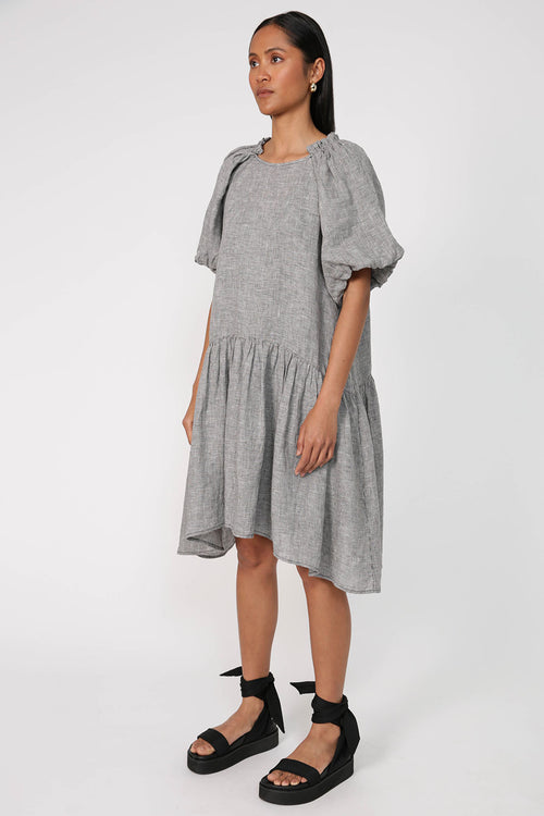 esteem dress / black|white houndstooth