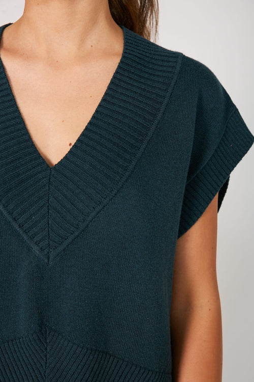 streak vest / cedar blue