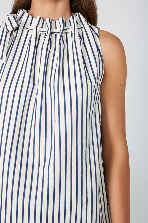 avid tank / ivory|navy stripe