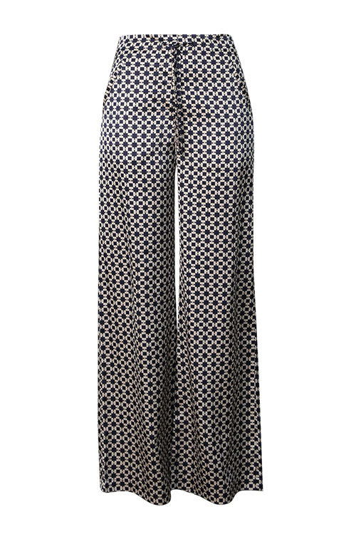 frame pant / navy|natural geo print