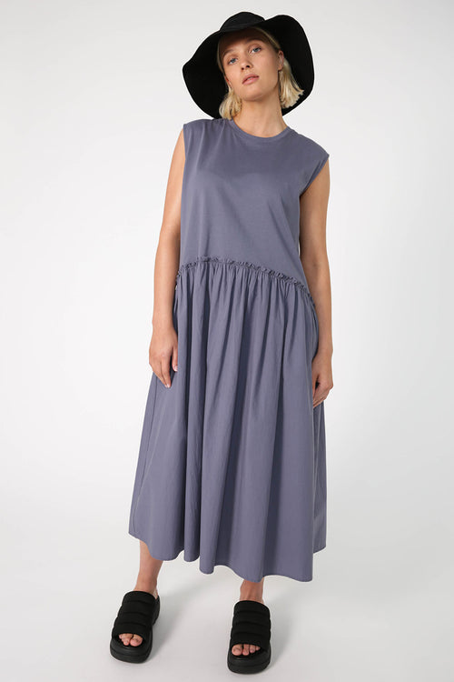 wandering dress / grey blue
