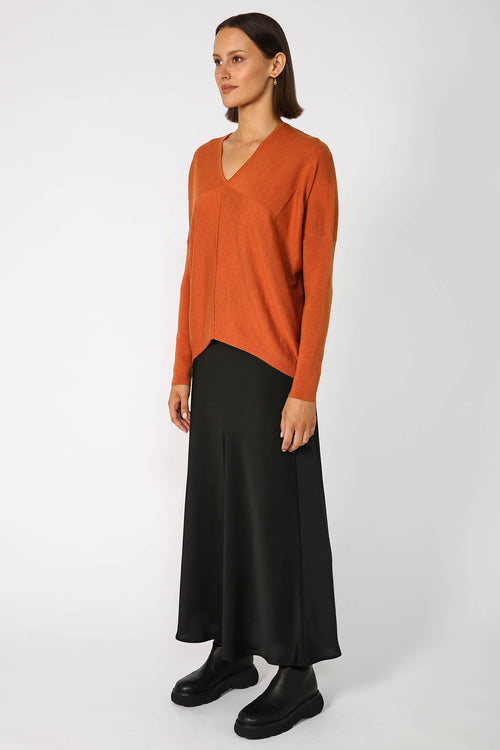 step sweater / persimmon orange