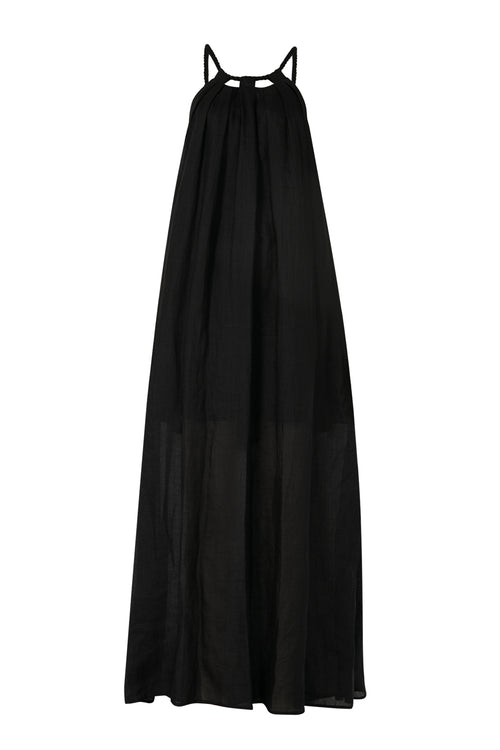 cable maxi dress / black