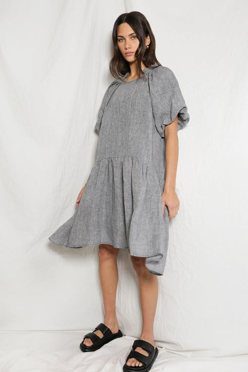 esteem dress / black|white houndstooth