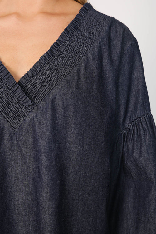 centric top / indigo blue