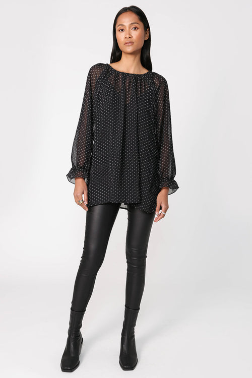 vital top / double dot print
