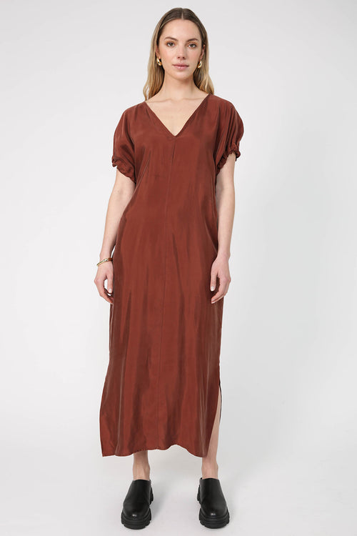 resume dress / bronzed brown
