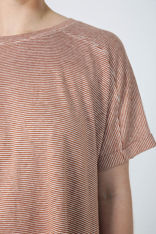 swift tee / rust|white stripe