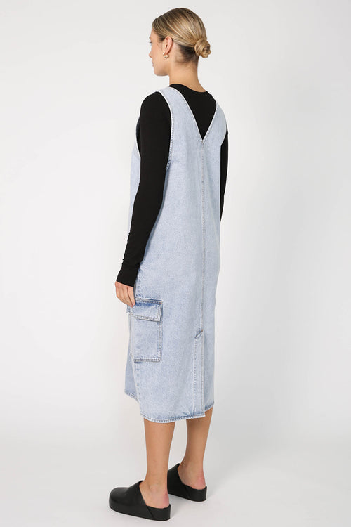 clique pinni dress / washed indigo blue