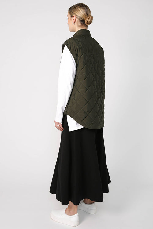 stride vest / dark khaki green