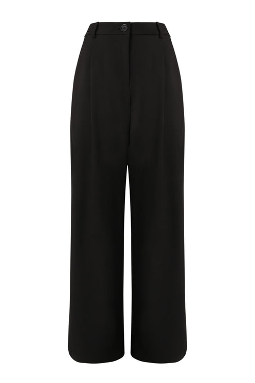 barrel wide leg pant / black