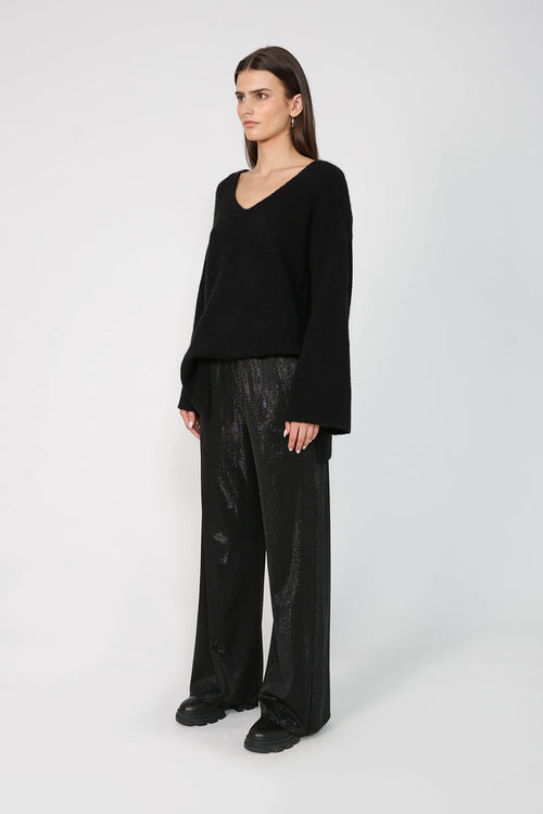 coached pant / black sparkle