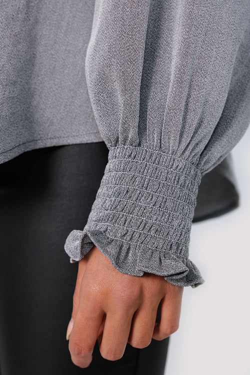 divisional top / charcoal marle