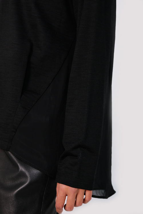 pivoted top / black merino