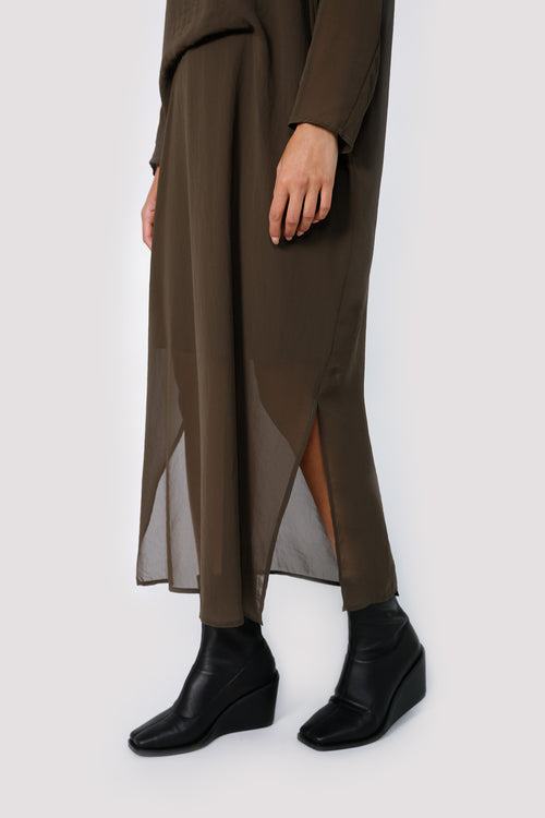 traverse dress / bark olive
