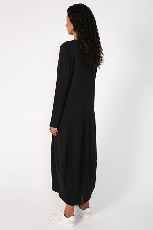 spin longsleeve dress / black