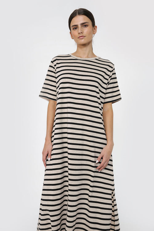 modes maxi dress / neutral stripe