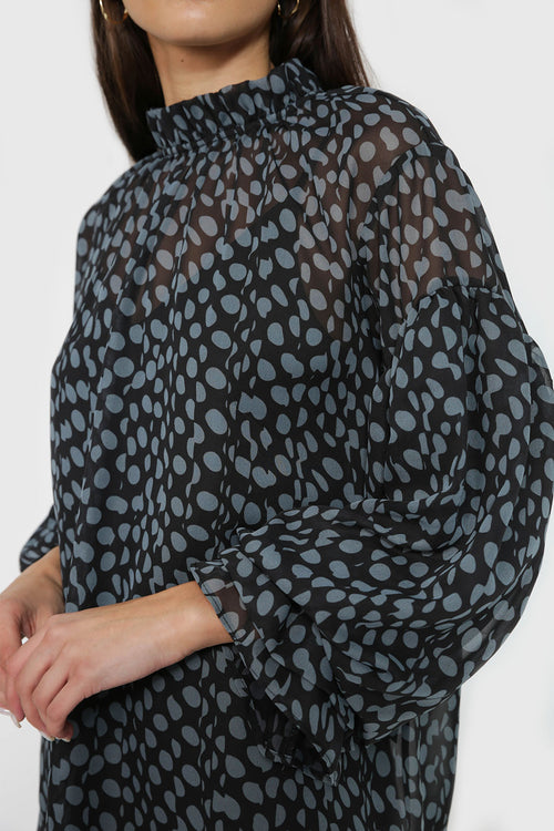 ruff shirt / black|grey spot