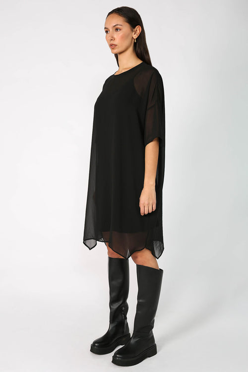 angle tee dress / black