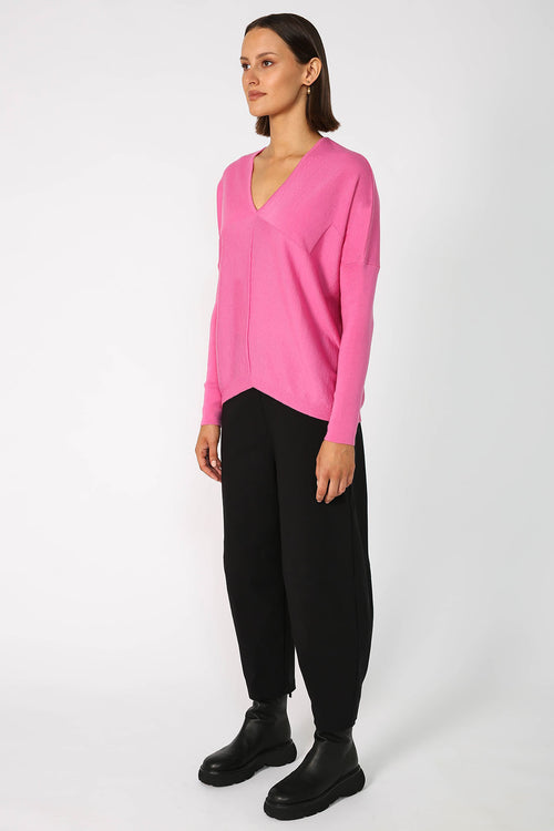 step sweater / candy pink