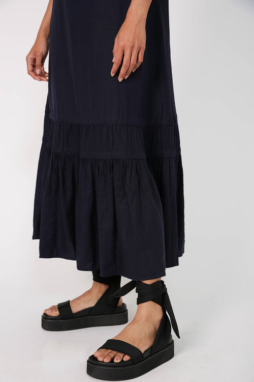 leashed dress / navy blue